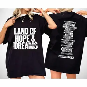 Bruce Springsteen Land of Hope & Dreams American Tour Shirt, Springsteen & E Street Band Concert Tour Dates Graphic Shirt for Men Women, Classic Rock Concert Outfit Gift for Bruce Springsteen Fans X
