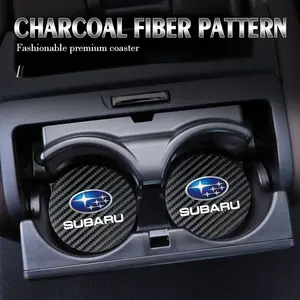 2Pcs Car coaster water anti slip pad silicone waterproof interior accessories Car Interior Decor For Subaru Crosstrek Forester Outback Impreza BRZ WRX Ascent REX Solterra Levorg XV Legacy Exiga Tribeca
