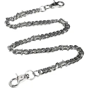 Biker wallet chain heavy duty pocket chain with round clasp men chains for jeans pants clothing accessories