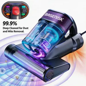 BASENISK Mattress Vacuum Cleaner for Removing Dust Mites, Bed Vacuum with 16Kpa Powerful Suction, UV-C Light & 149°F Hot Air Drying & LED Display, Aromatherapy & HEPA Filter, Deep Cleaning Machine for Bed Sofa Couch, Smart & Lightweight, Mother‘s Day Gift