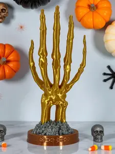 Golden Skeleton Hand Ring Holder: Gothic Home Decor