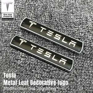 Suitable for Tesla Model 3/Y/Model S/X car leaf plate metal logo, trunk modification upgrade, logo, body labeling