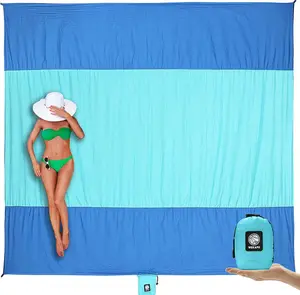WEKAPO Beach Blanket Sandproof Waterproof, Extra Large Beach Mat, Oversized & Compact Sand Free, Quick Drying Beach Essentials for Vacation, Cruise, Picnic & Camping with Stakes B08X6VQBGJ_CA NARF