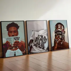 3 Count/set Urban Black Man Wall Art, Afro American Men Prints, Bold Culture Wall Decor, Masculine Room Poster, Gift for Him wall decor set unframed wall art decor Photo Artwork Unframed Poster