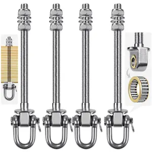 7 Inch D Ring Shackle with Bearing 4 Pack Heavy Duty Screw Pin Anchor Shackles for Trailer Towing Recovery ATV Truck Off Road