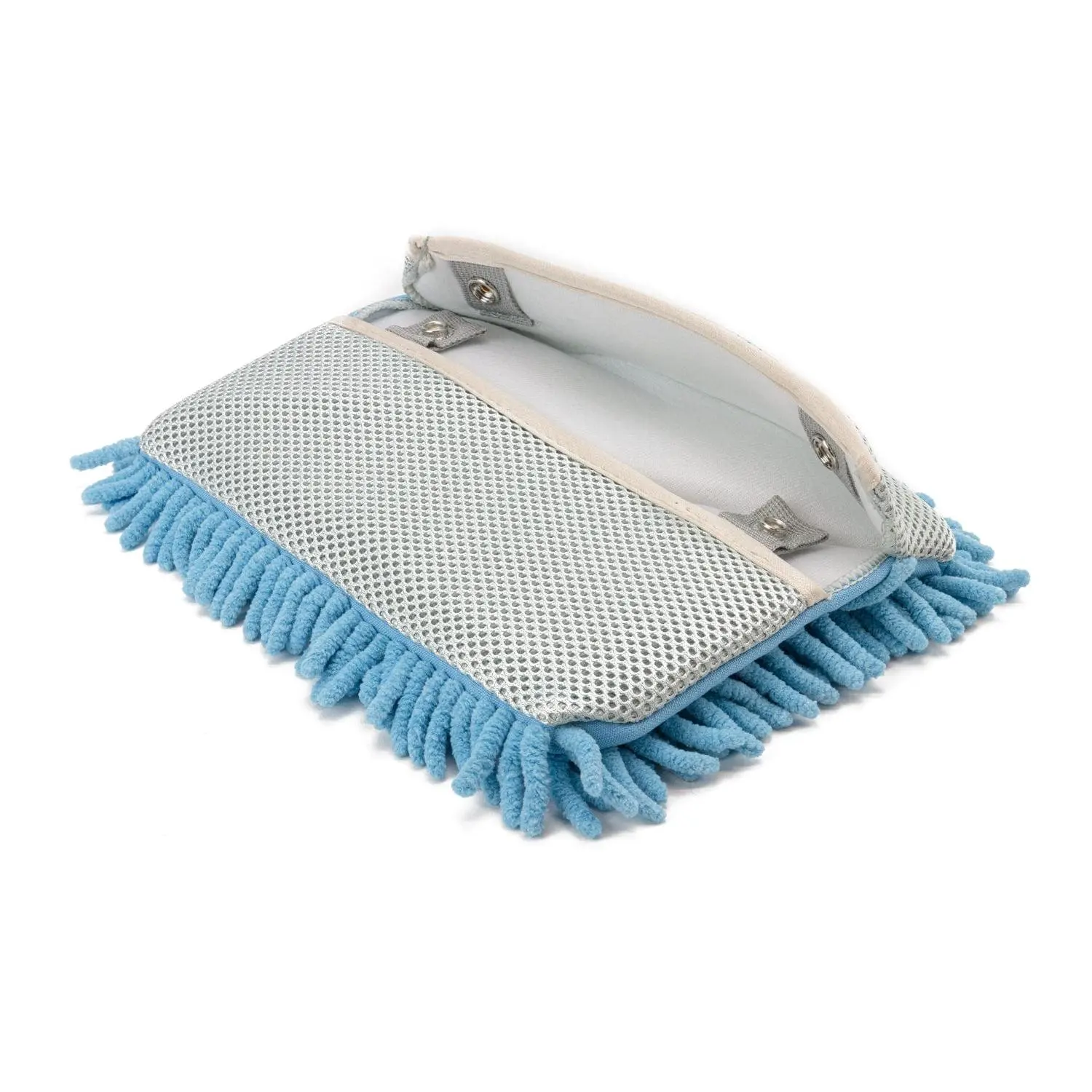 Wash Mitt-on-a-Stick Microfiber Refill Cover - Removable Mesh Top Noodle Design, Changeable Washable Microfiber Replacements for Kitchen All-Around Wash