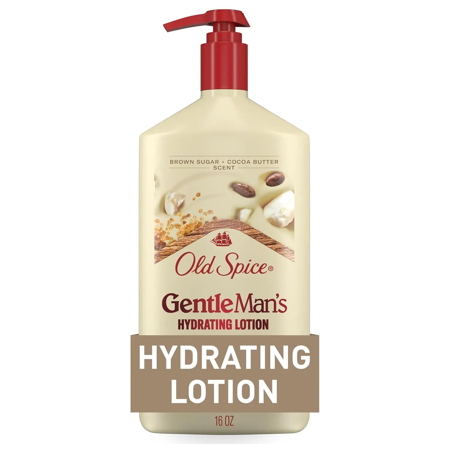 Old Spice Hand Face & Body Lotion for Men 24/7 Lightweight Moisturization with Vitamin B3 Instant Absorption All Skin Types Brown Sugar Cocoa Butter Scent 16 oz