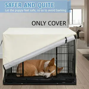1pc Pet Cage Cover, Outdoor Square Pet Enclosure, Portable Dog Cage Protector, Durable Outdoor Dog Cage Cover, Washable Pet Kennel Cover