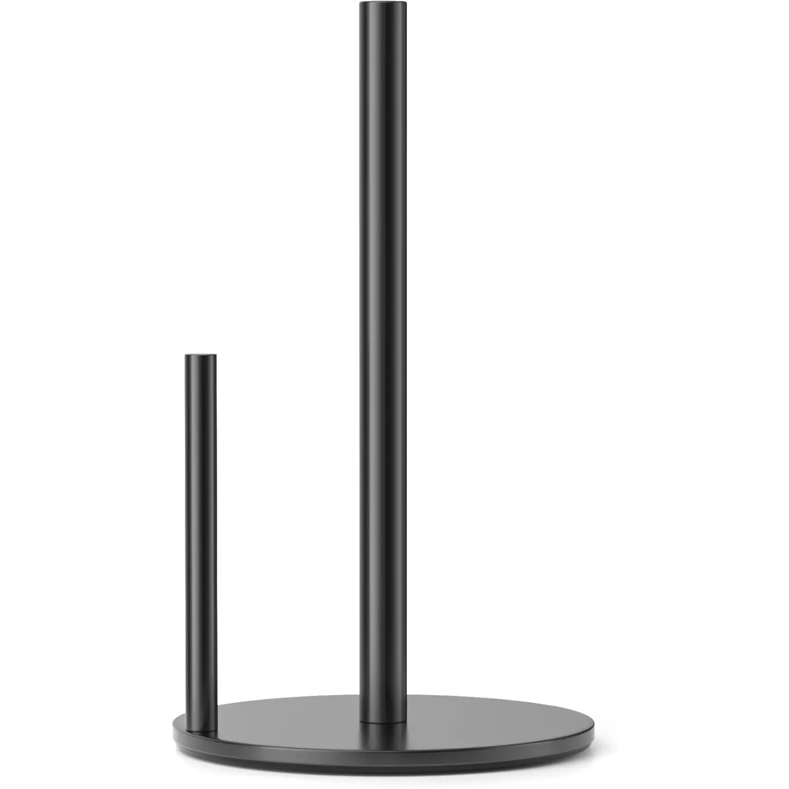 Premium Stainless Steel Paper Towel Holder Black Modern Countertop Roll Dispenser with Weighted Base for Kitchen Organization