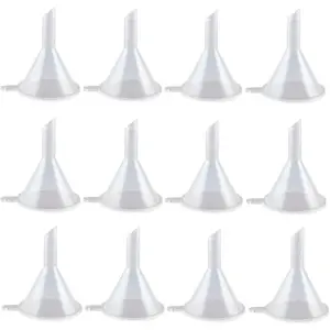 12pcs Mini Plastic Funnels Essential Oils & Sand Art (Round Edge)