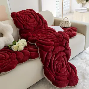 Modern Simple Rose Flower Long Pad, Safe Comfortable Soft Skin Friendly Dustproof Scratch Resistant Pet Friendly Chair Pad, Indoor Outdoor Use, Multiple Colors Available