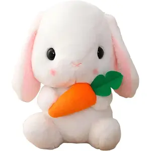 Easter Bunny Plush Toy - Soft Long-Eared Rabbit with Carrot 12.5-16 "Cute Stuffed Animal