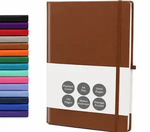 Tan Brown 5.95"x8.45" Notebook – Everyday Journal Note Book & Monthly Planner, 192 Pages, Notebooks for Education, Office & Travel, Durable Cover, Smooth Paper, Ideal Lined Note Pad