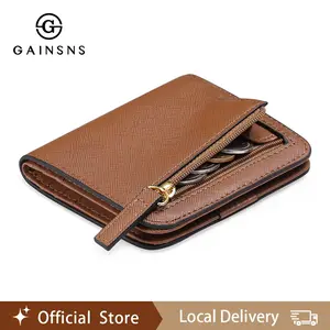 GAINSNS Small Wallets for Women Slim Bifold Credit Card Holder Minimalist Zipper Coin Pocket