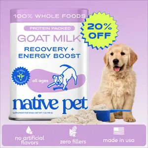 Native Pet Goat Milk for Dogs - Recovery & Energy Boost - Single Ingredient Topper - No Fillers - 100% Whole Foods