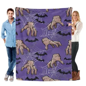 Viral Wednesday Addams Thing plush blanket — cozy fan merch gift for her/him, teen girls/boys; spooky aesthetic Halloween present; Christmas/Xmas/birthday gift idea for besties/BFF friends, 2027