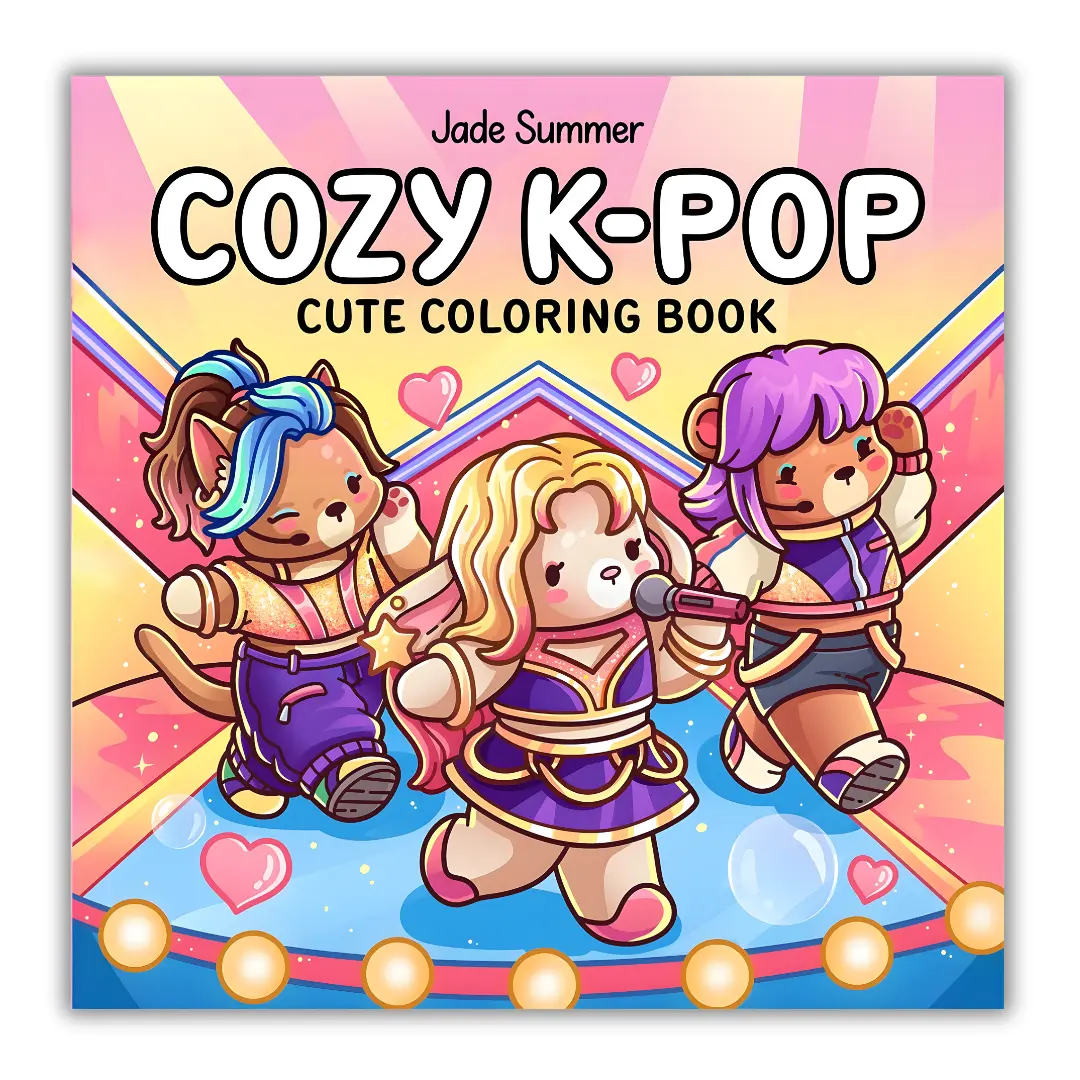 Cozy K-Pop: Cute Coloring Book for Adults and Teens Celebrating the Worldwide Music Sensation (Cozy Coloring Books)