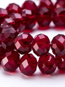 4/6/8mm Red Glass Beads, Faceted Crystal Glass Beads, Fashion Accessories for Handmade DIY Necklace Bracelet Earrings, DIY Jewelry Making Craft Supplies