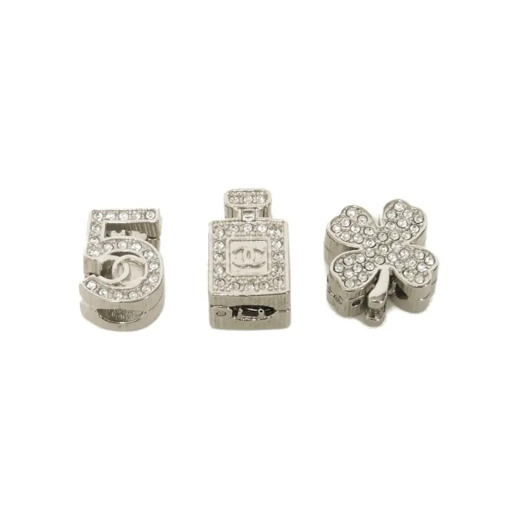 Pre-owned CHANEL Rhinestone Small Leather Goods No.5 Clover Perfume Bottle Barrette