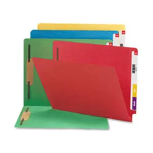 Smead Manufacturing Company  Color Fastener Folder- .75in. Exp- Letter- Green, Expanding File, Files Organizer