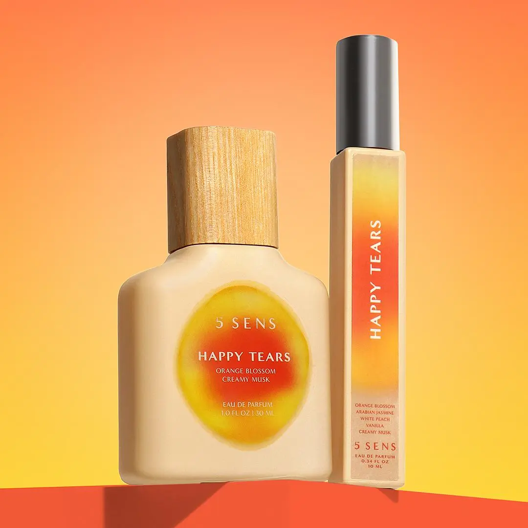 5 SENS Happy Tears Set | Orange Blossom Eau de Parfum 30mL + Cream Mask | Joy Fragrance Gift Bundle | Clean Vegan Skincare