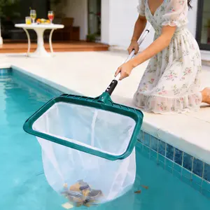 Swimming Pool Leaf Skimmer Net,Reinforced Frame Deep Rake Net Professional Pool Skimmer Net, Heavy Duty Swimming Leaf Rake Cleaning Tool with Deep Fine Nylon Mesh Net Bag - Fast Cleaning,Easy Scoop Edge,Debris Pickup Removal (No Pole)