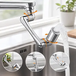 Metal Faucet Extender for Sinks 1080° Rotation Brass Aerator Extension1 Piece , Kitchen Faucet Extender, Faucet Tap Adapter, Rotatable Rotary Faucet