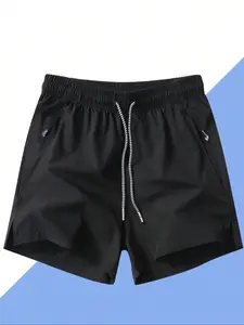 Men's Athletic Running Shorts 5 Inch, Quick Dry Gym Workout Shorts with Zip Pockets, Casual Loose-Fitting Plain Shorts for Men