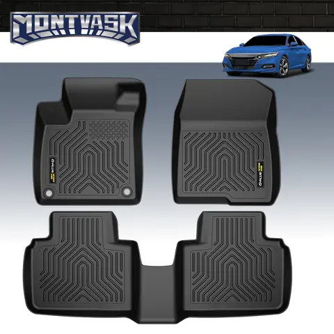 CROSSDESIGN TPE Car Floor Mats - Auto Accessories, Car Interior Accessory, Fit for 2008-2024 Accord 4-Door/2006-2025 Civic/2011-2025 Odyssey, Anti-Slip, Easy to Clean, Withstand Any Weather Conditions, Durable Upgraded Protector for Sedan Hatchback