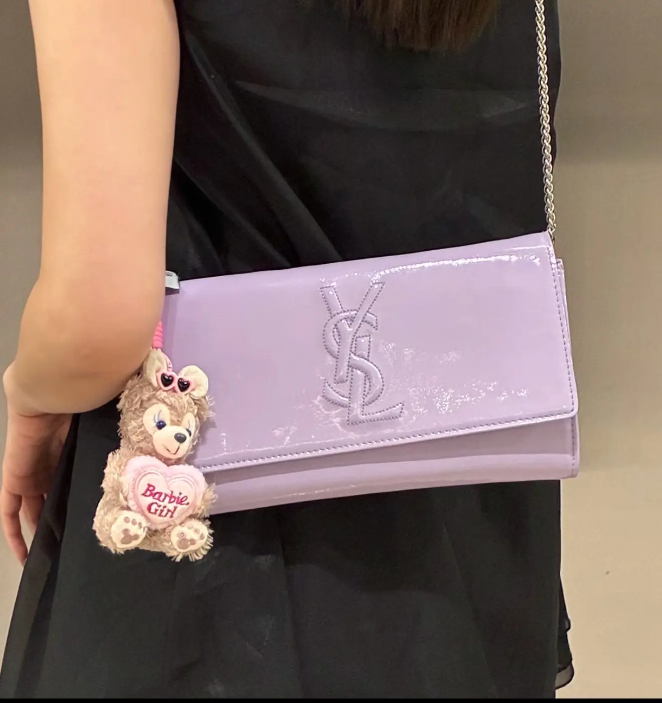 Pre-owned Yves Saint Laurent YSL Belle De Jour Patent Leather Clutch Lavender