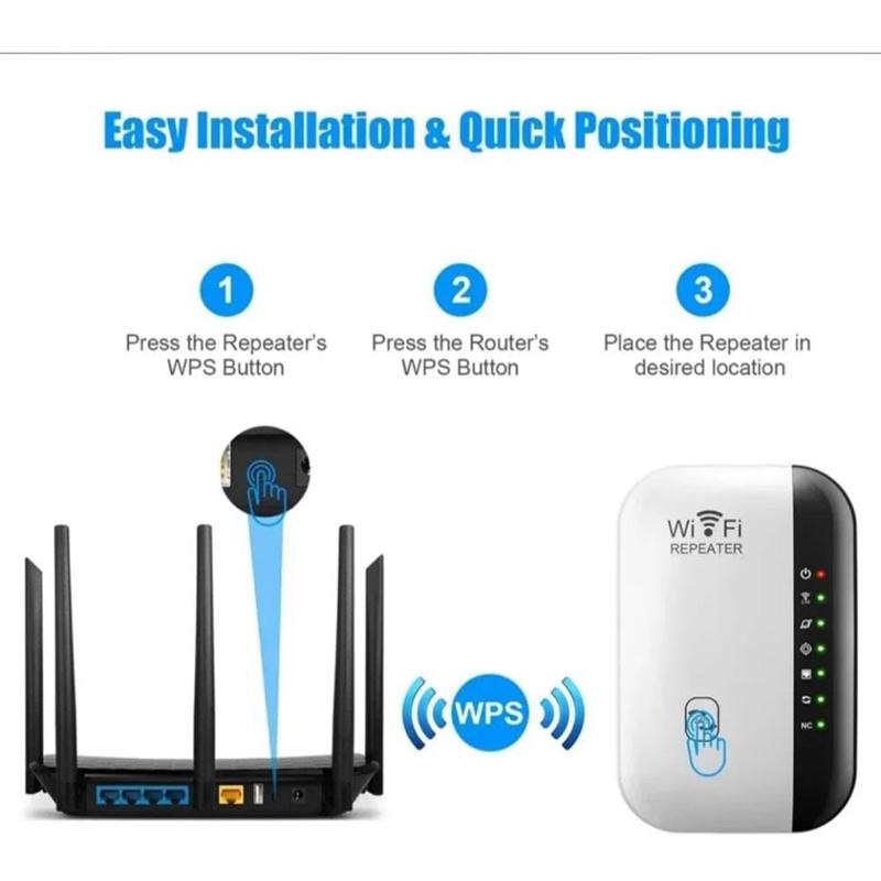 WiFi Repeater - Wireless Network Accessory with Power Switch, USB Port, and LED Indicators for Easy Use