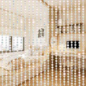2Panels Crystal 3FTx6.5FT Door Beads 36 Strands Clear Acrylic Beads Room Divider Crystal Cut Doorway for Party Decor