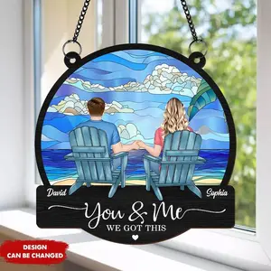 You And Me We Got This, Custom Couple Window Hanging Suncatcher Ornament, Couple Gift, Anniversary, Wedding, Valentines day Gift For Him Her
