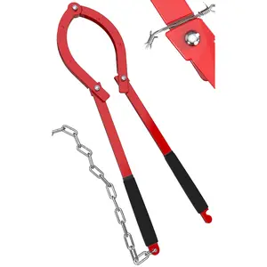 Fence Wire Fixer, Heavy-Duty Barbed Wire Fence Stretcher & Tightener Repair Tool for Barbed, Plain & Electric Wire in Farm/Ranch/Garden, 15.8" Max Pull, Red