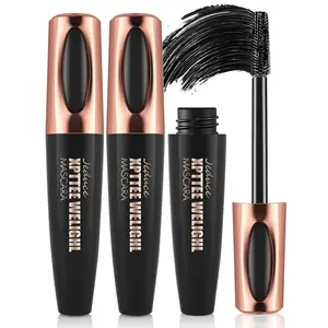 4D Silk Fiber Eyelash Mascara Extension Makeup Black Cold Waterproof Kit