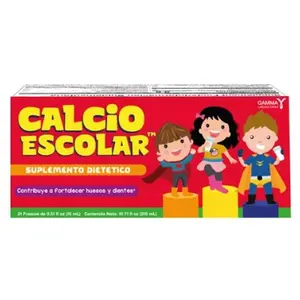 Calcio Escolar - Calcio para Niños 21 Frascos - Calcium for Children 21 Vials