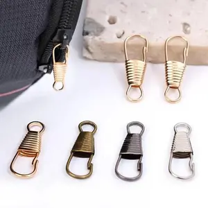 Zipper Slider, 10pcs Metal Small Clasp Repair Kit, Replacement for Broken Buckles Zippers Puller Head, Suitcase Zipper Pull Tab