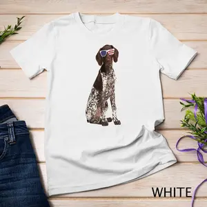German Shorthaired Pointer In Sunglasses 4th Of July Dog Premium Unisex T-shirt