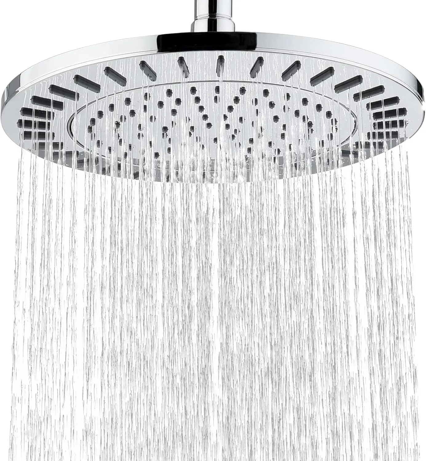 Rain Shower , 9 Inch High  Waterfall Showerhead with Adjustable Angle and Anti-clogging  Nozzles, Luxury Bathroom Overhead Shower, Chrome