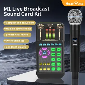HY M1 Small Handheld Sound Card  | Professional Live Streaming Audio Interface for iPhone Phone Recording Karaoke
