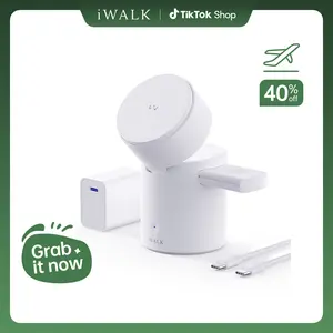 iWALK 3-in-1 Charging Dock for Apple Devices Multi-Angle Rotation Strong Magnetic Alignment Easy Wireless Charging Hands-Free Convenience White Adjustable Charger