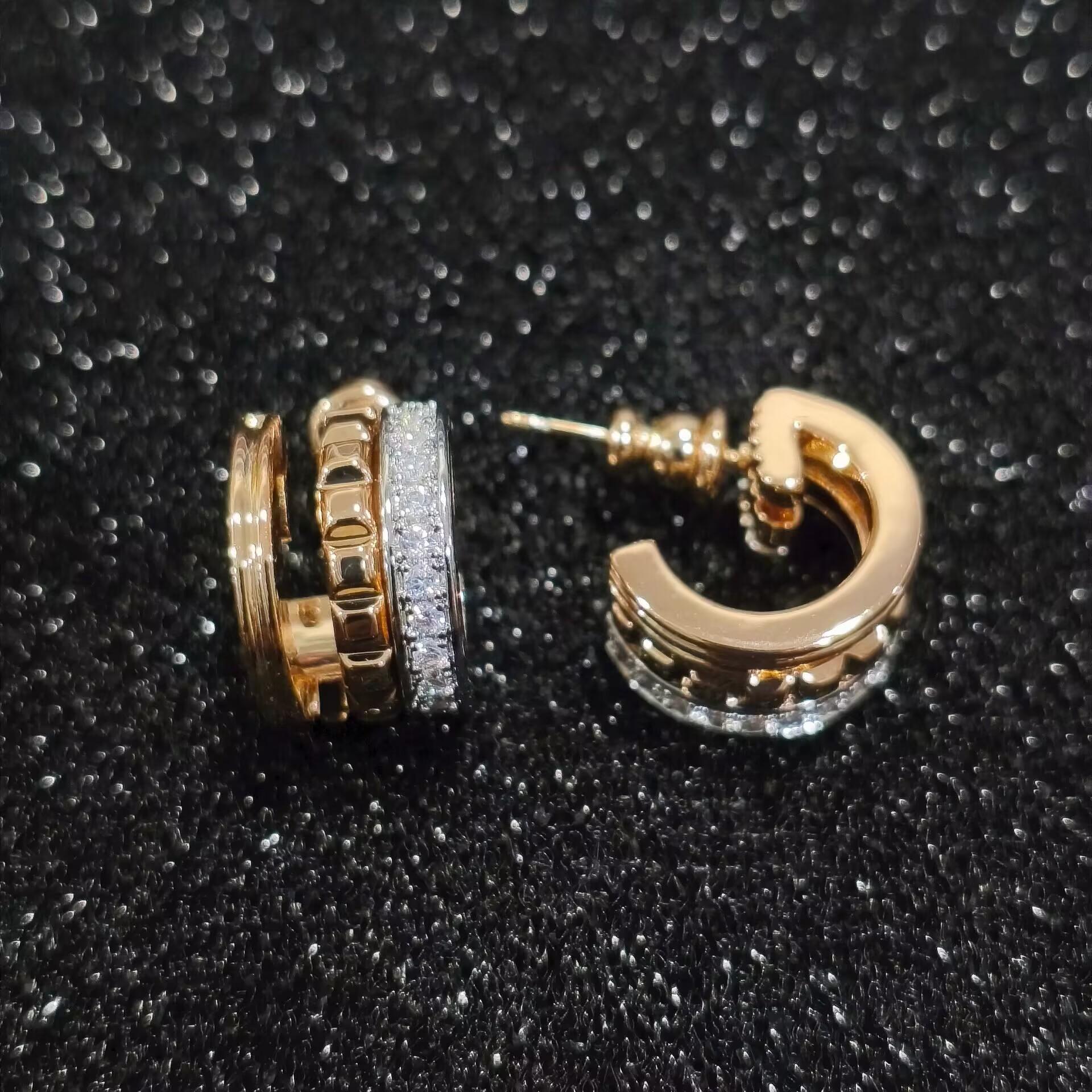 18K Gold Plated Beaded CZ Huggie Hoop Earrings Dainty Luxury