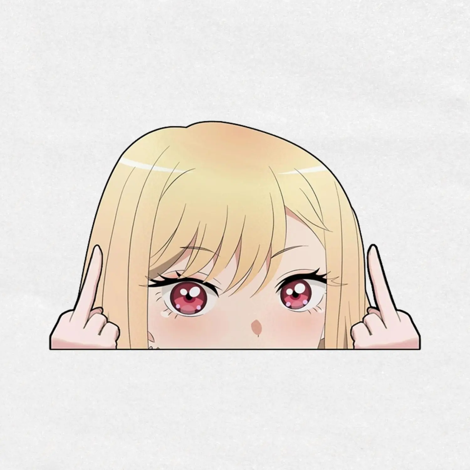 Marin Kitagawa Peeker Anime Sticker – Cute Waifu Car Window Decal, My Dress-Up Darling Vinyl Sticker, Waterproof Laptop Sticker, Kawaii Anime Gift