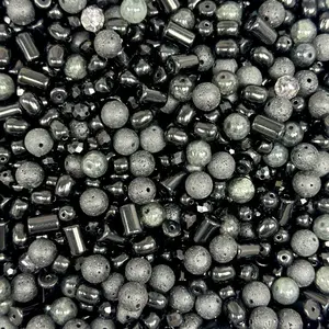 B. Glass Bead Assorted Colors 120ml with Different Shapes for Crafting and Jewelry Making