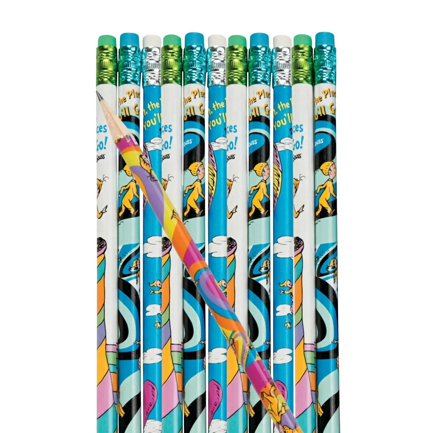 7 1/2" Bulk 72 Pc. Dr. Seuss™ Oh, the Places You'll Go Wood Pencils