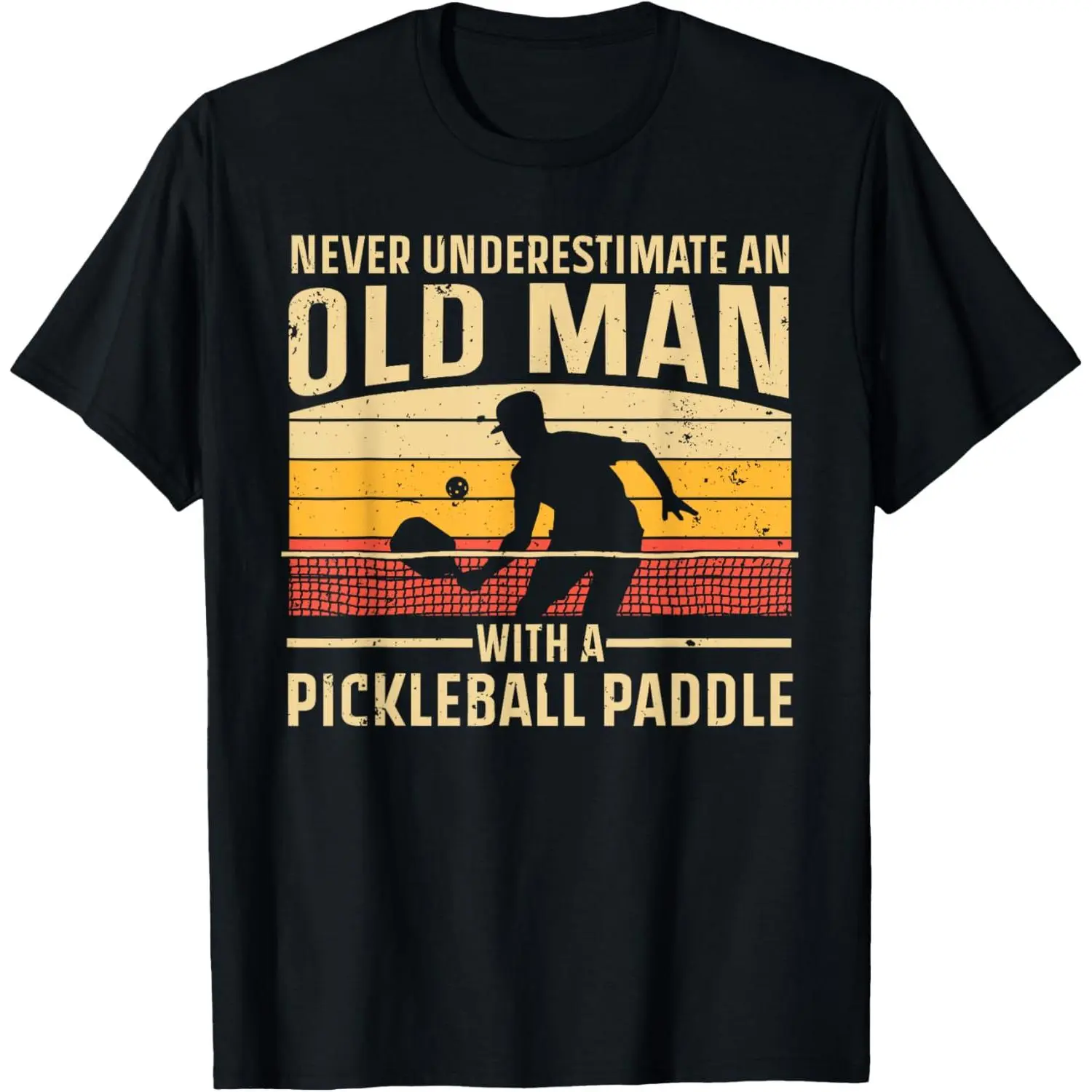 Unisex Distressed Cotton T-Shirt, Casual Short Sleeve Streetwear Top with a Funny Pickleball Graphic for Players