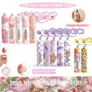 Sweet Scent Charm Refillable Bottle, Cute Star Bell Hanging Dispenser, Portable Travel Perfume Spray, Essential Makeup Bag Accessory, Makeup Container