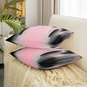 Pink and Black Throw Pillow Covers,16"x16" Set of 2 Soft Modern Art Decorative Throw Pillow Case for Bed Sofa Couch,Messy Rust Pillow Case