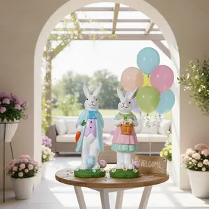Easter Rabbit Garden Decor Resin Craft, Creative Home Entryway Decoration, Yard Art Ornament, Unique Easter Gift Idea