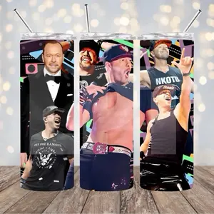 Donnie NKOTB 20oz Tumbler Drinkware Cup Beverage Lid Straw Water Bottle Wahlberg New Kids on the Block Insulated Perfect Gift Blockhead